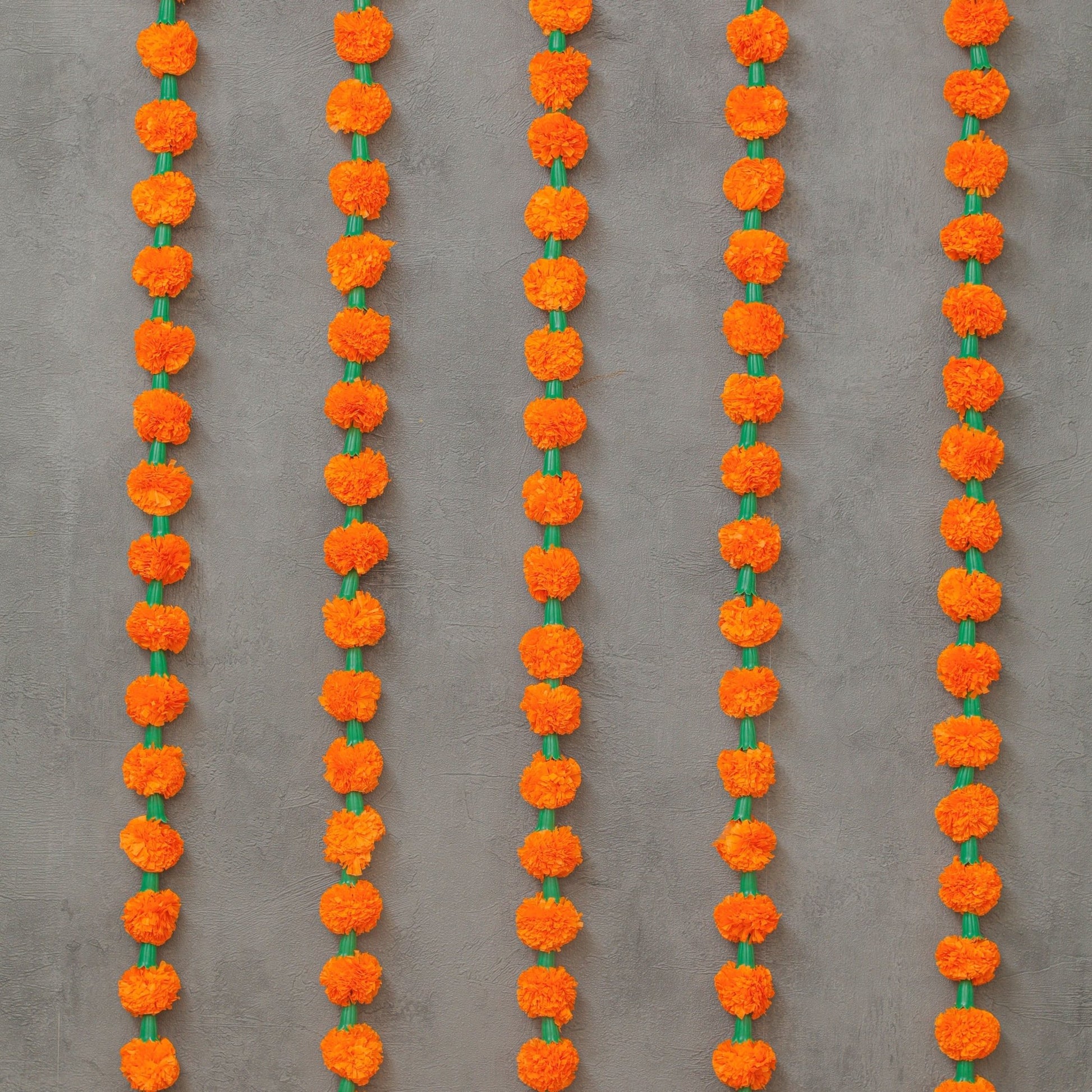 Orange Marigold Garland (6ft) Plastic PRO Indian