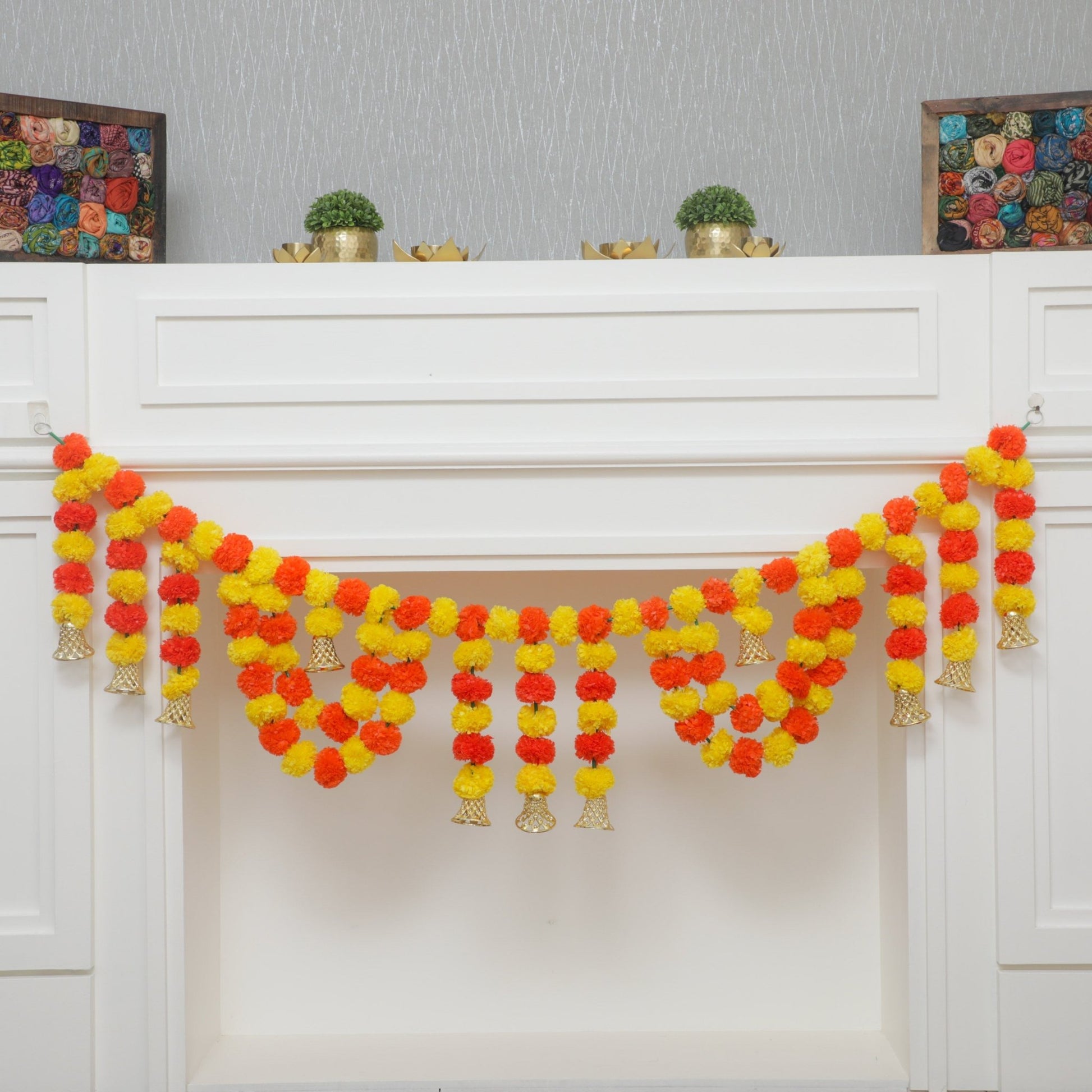 Orange Yellow Hanging Bandhanwar Plastic PRO Indian