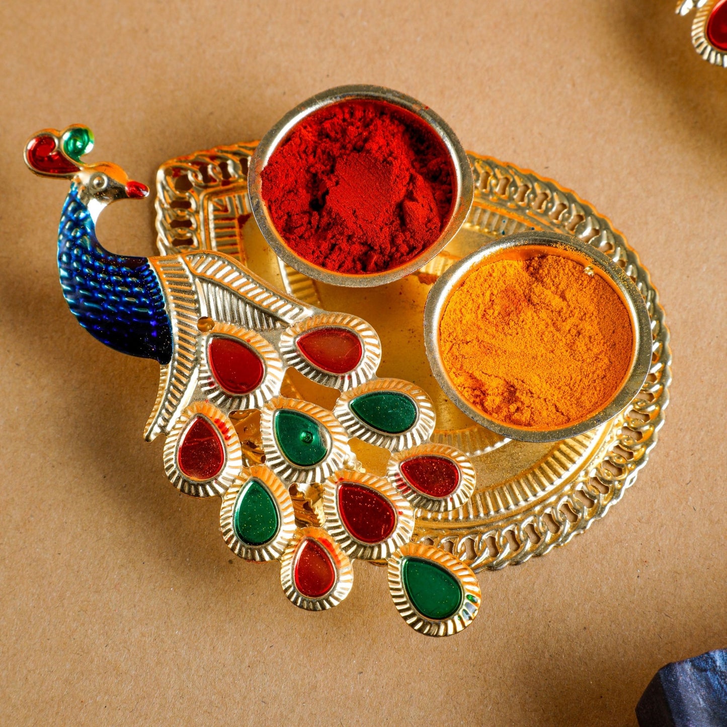 Peacock Haldi and Kumkum Holder Haldi Kumkum PRO Indian