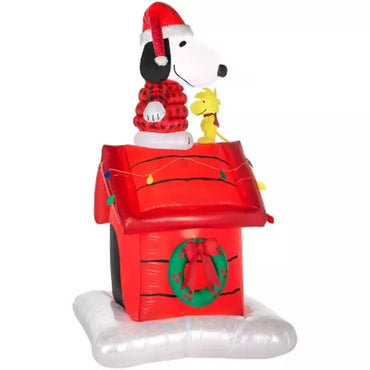 Peanuts 8' Pre - Lit Inflatable Snoopy On Doghouse - Pro Linens