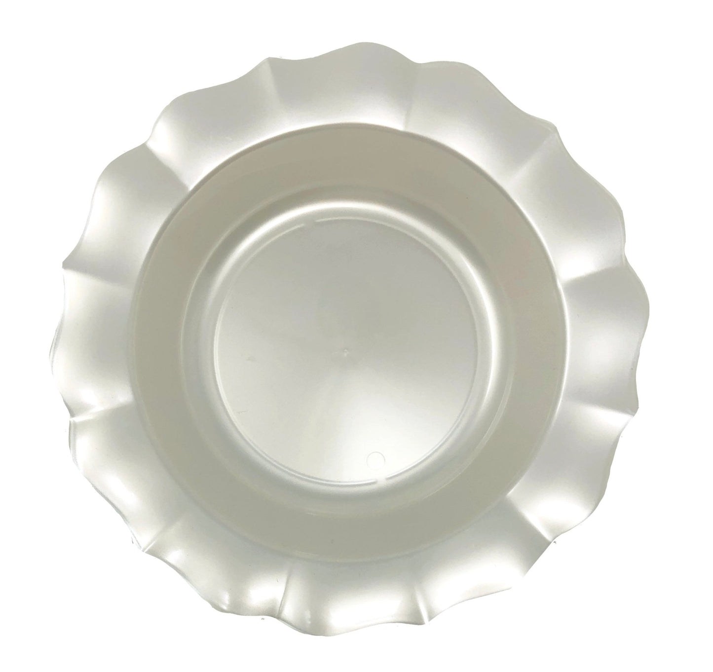 Pearl Round Plastic Plates - Scalloped Plate Pro Linens