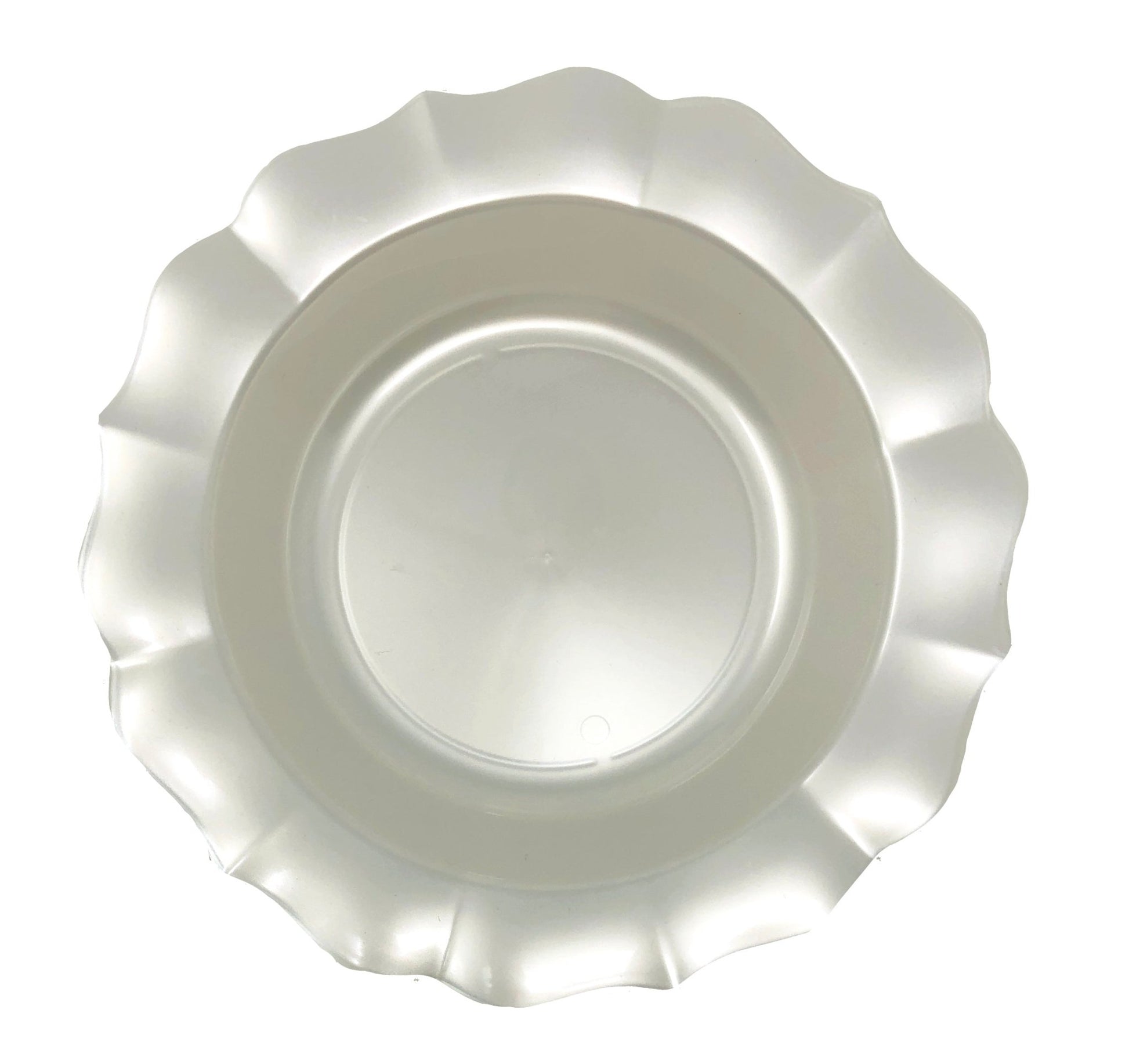 Pearl Round Plastic Plates - Scalloped Plate Pro Linens