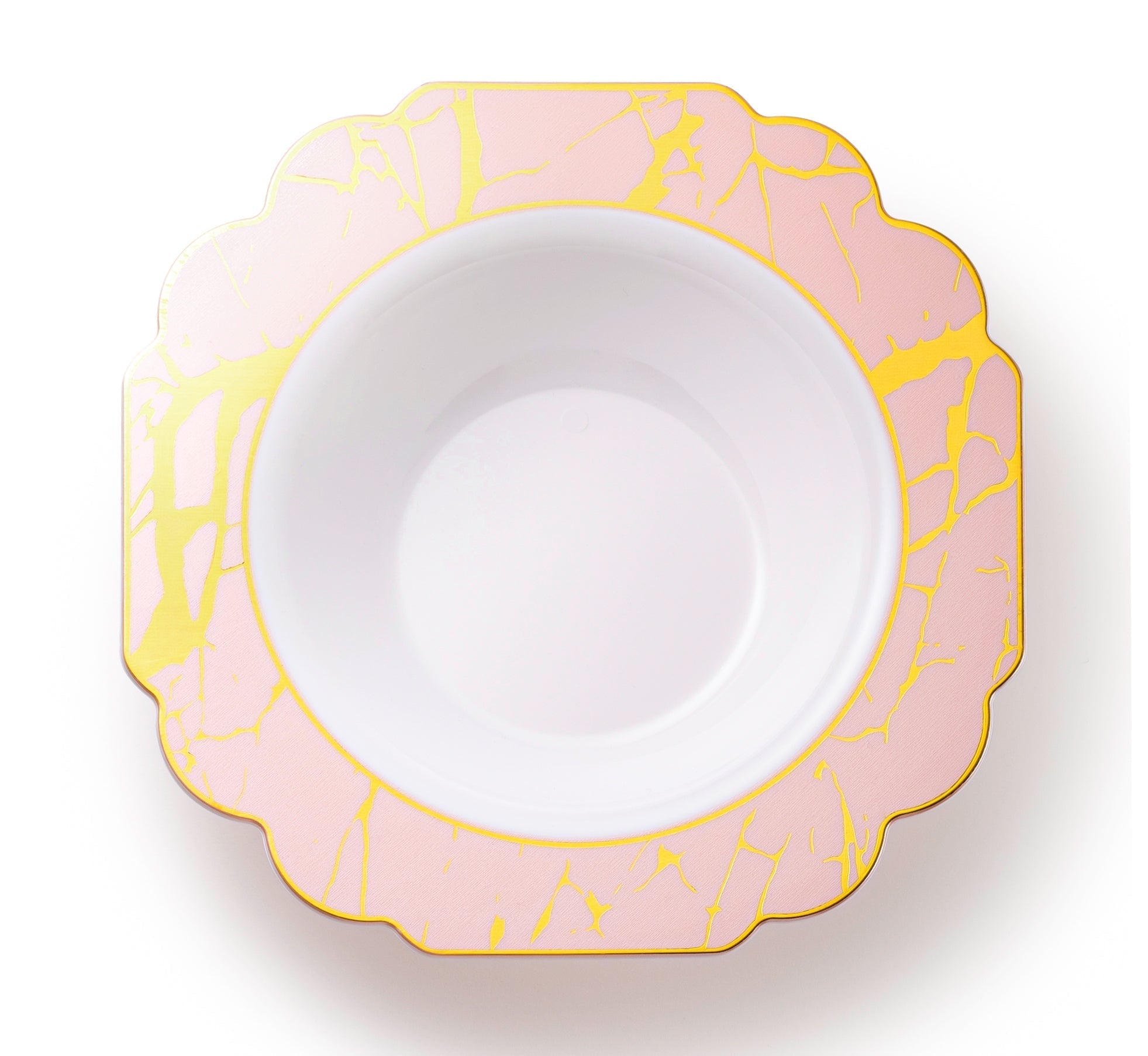 Pink and Gold Marble Plastic Plates 10 Pack - Grand Plate Pro Linens