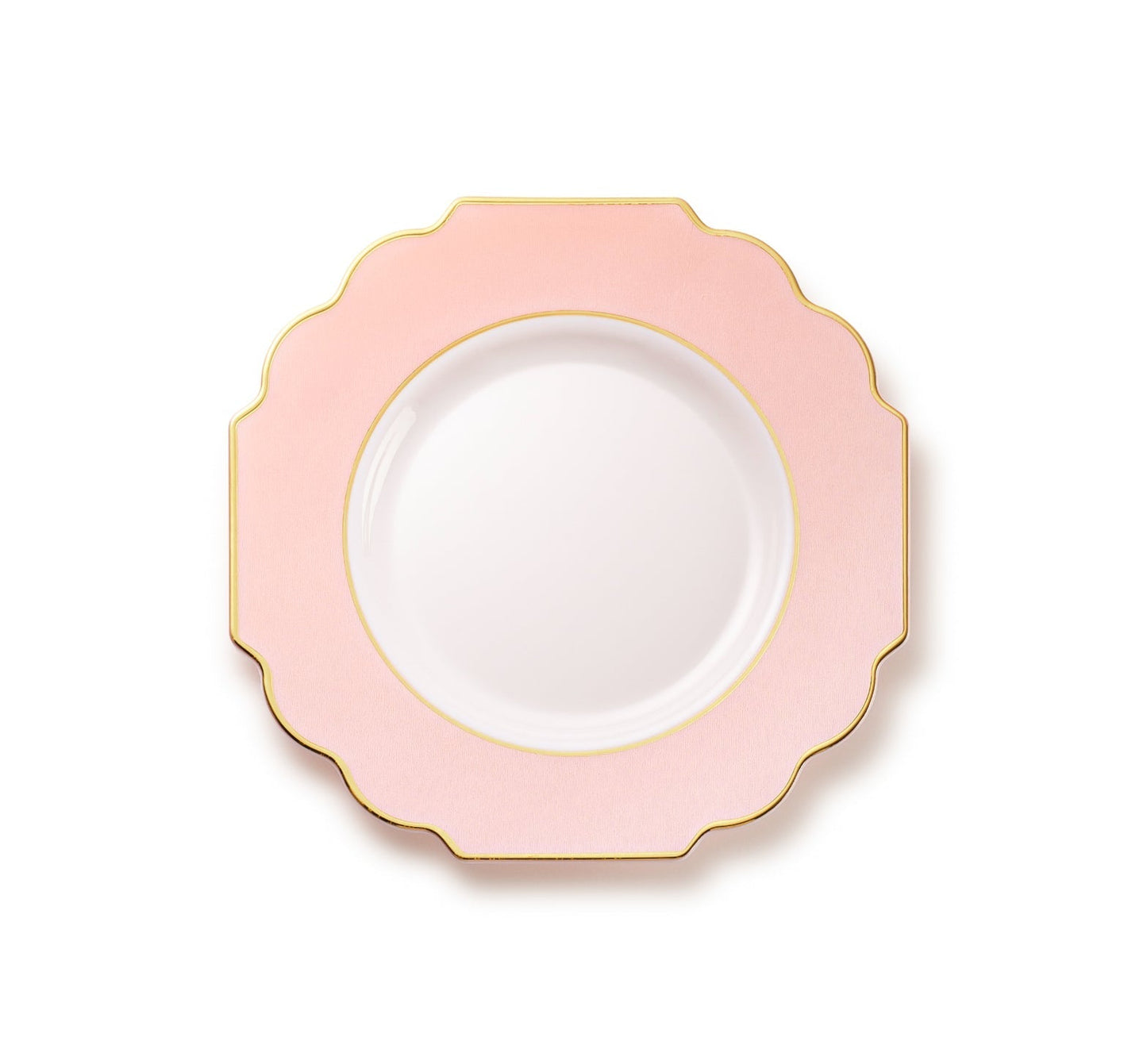 Pink and Gold Rim Plastic Plates 10 Pack - Grand Plate Pro Linens