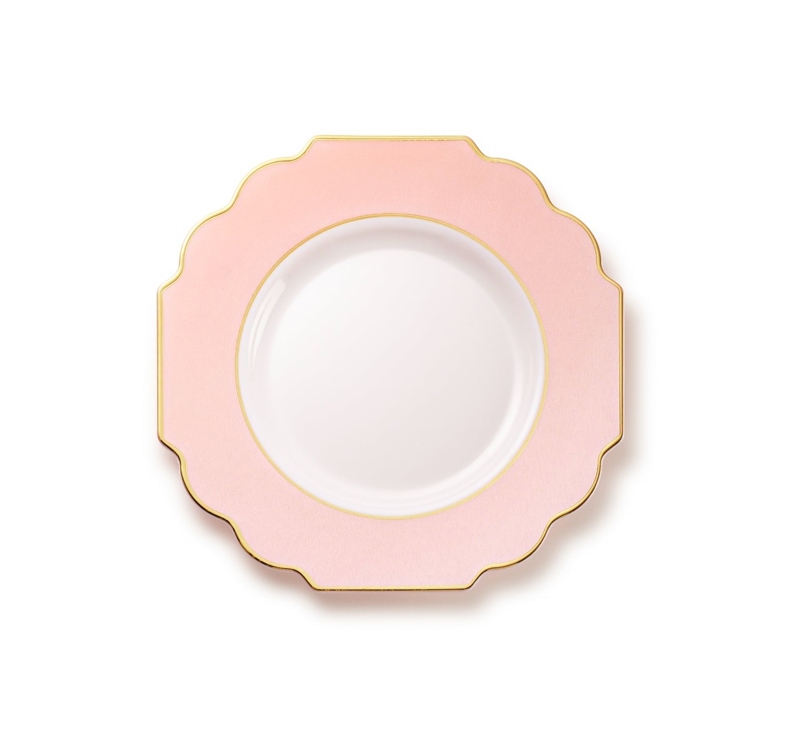 Pink and Gold Rim Plastic Plates 10 Pack - Grand Plate Pro Linens