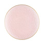 Pink and Gold Round Hammered Plastic Plates - Organic Hammered Plate Pro Linens