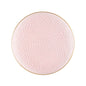 Pink and Gold Round Hammered Plastic Plates - Organic Hammered Plate Pro Linens