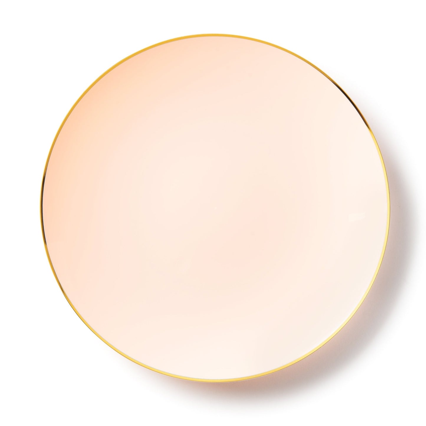 Pink and Gold Round Plastic Plates - Organic Plate Pro Linens