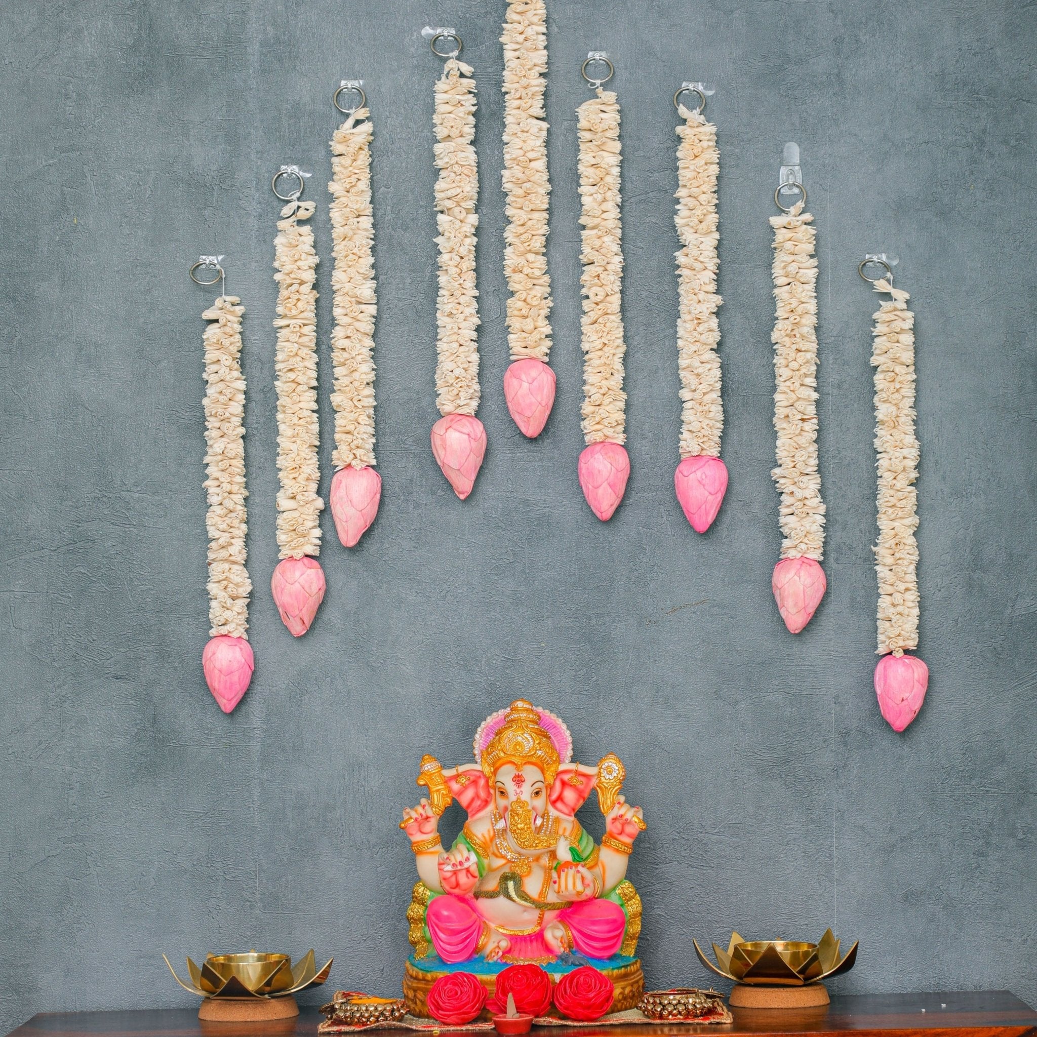 Pink Lily Lotus Hanging Shola wood PRO Indian