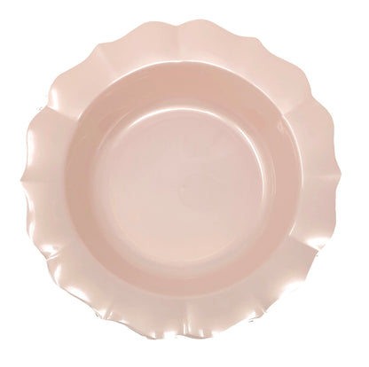 Pink Round Plastic Plates - Scalloped Plate Pro Linens