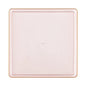 Pink Transparent and Gold Rim Square Plastic Plates - Square Edge Plate Pro Linens