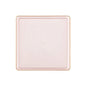 Pink Transparent and Gold Rim Square Plastic Plates - Square Edge Plate Pro Linens