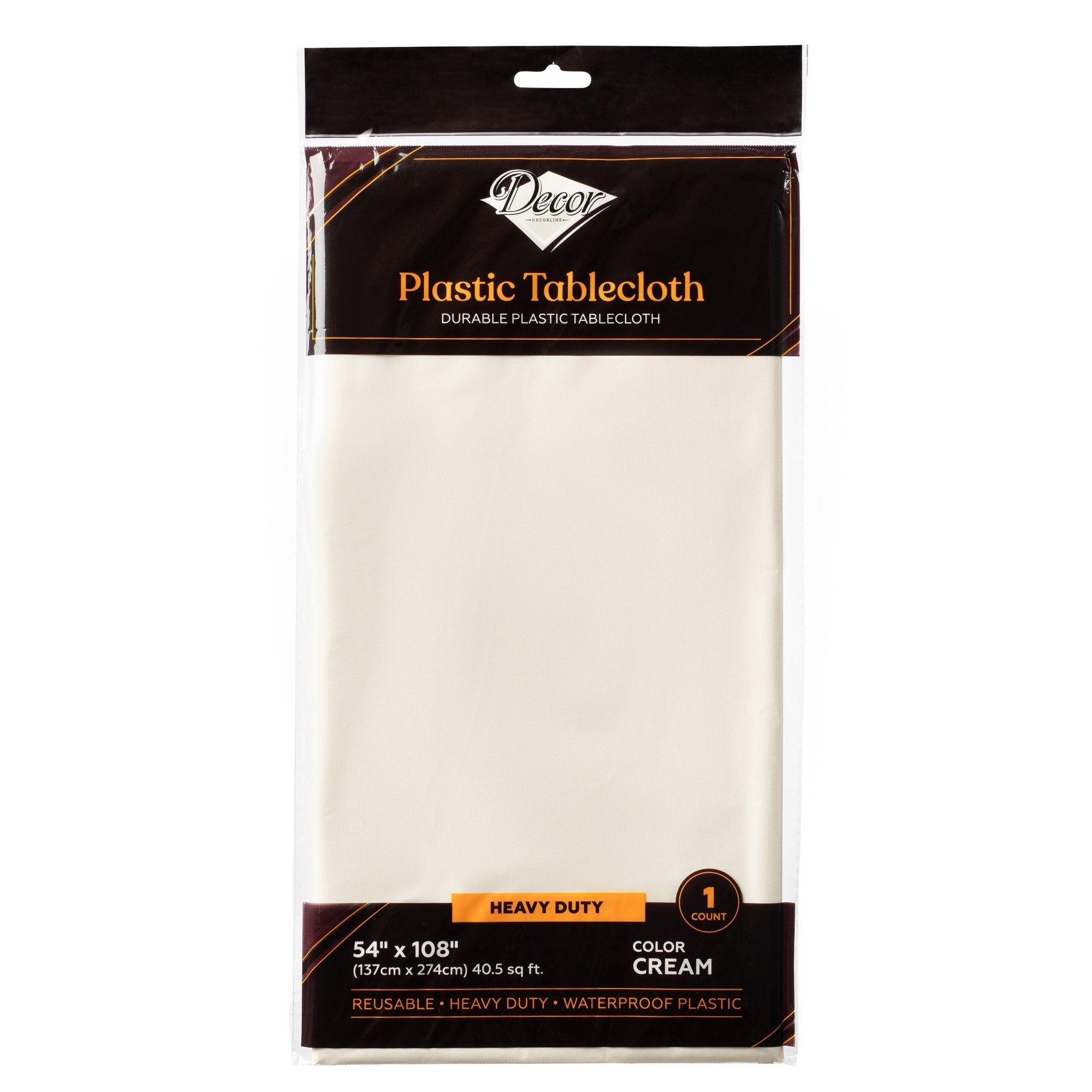 Plastic Tablecloth Cream 54″x108″ - Pro Linens