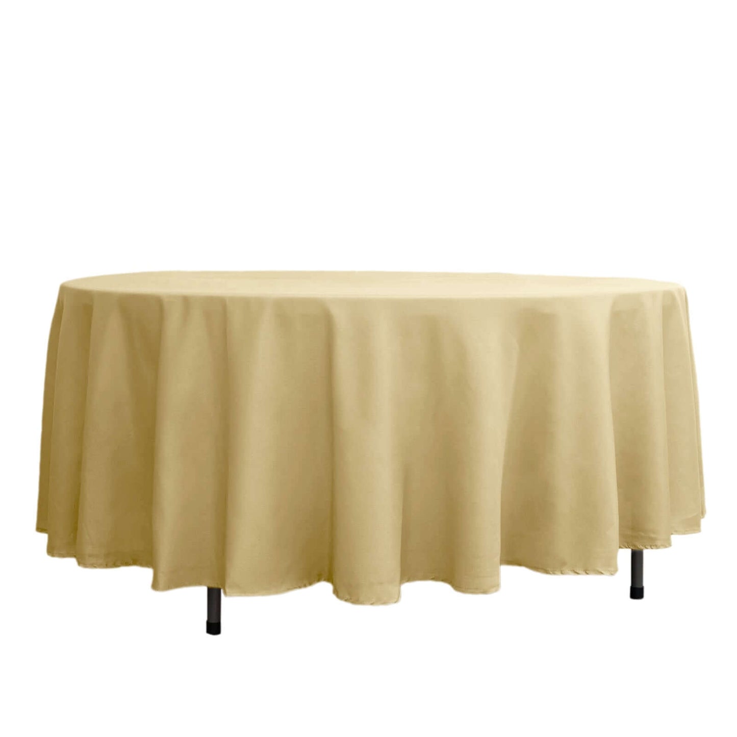 Polyester 108" Round Tablecloth Champagne - Wrinkle-Resistant Table Cover Pro Linens