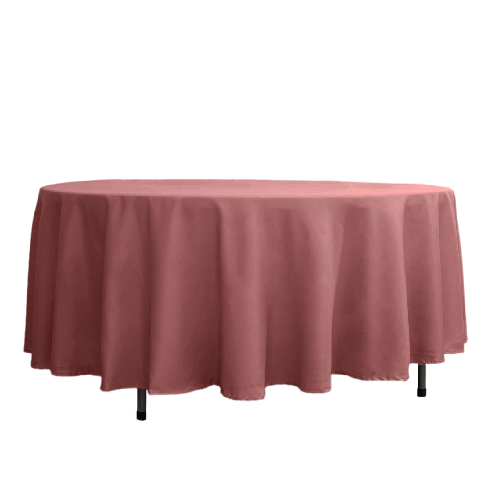 Polyester 108" Round Tablecloth Cinnamon Rose - Wrinkle-Resistant Table Cover Pro Linens