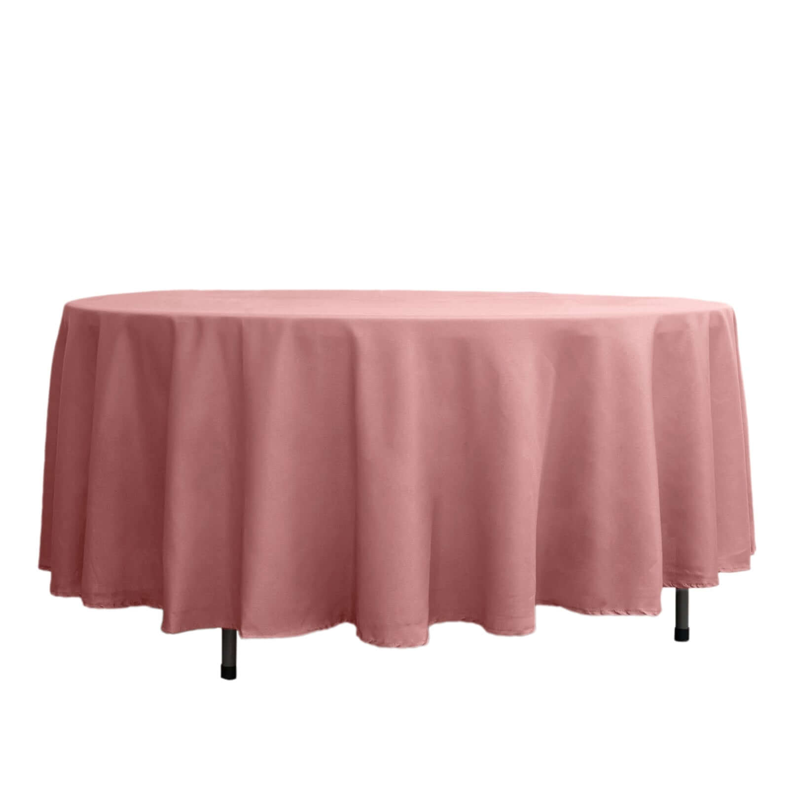 Polyester 108" Round Tablecloth Dusty Rose - Wrinkle-Resistant Table Cover Pro Linens