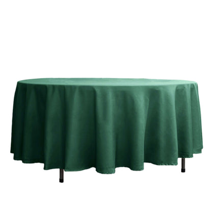 Polyester 108" Round Tablecloth Hunter Emerald Green - Wrinkle-Resistant Table Cover Pro Linens