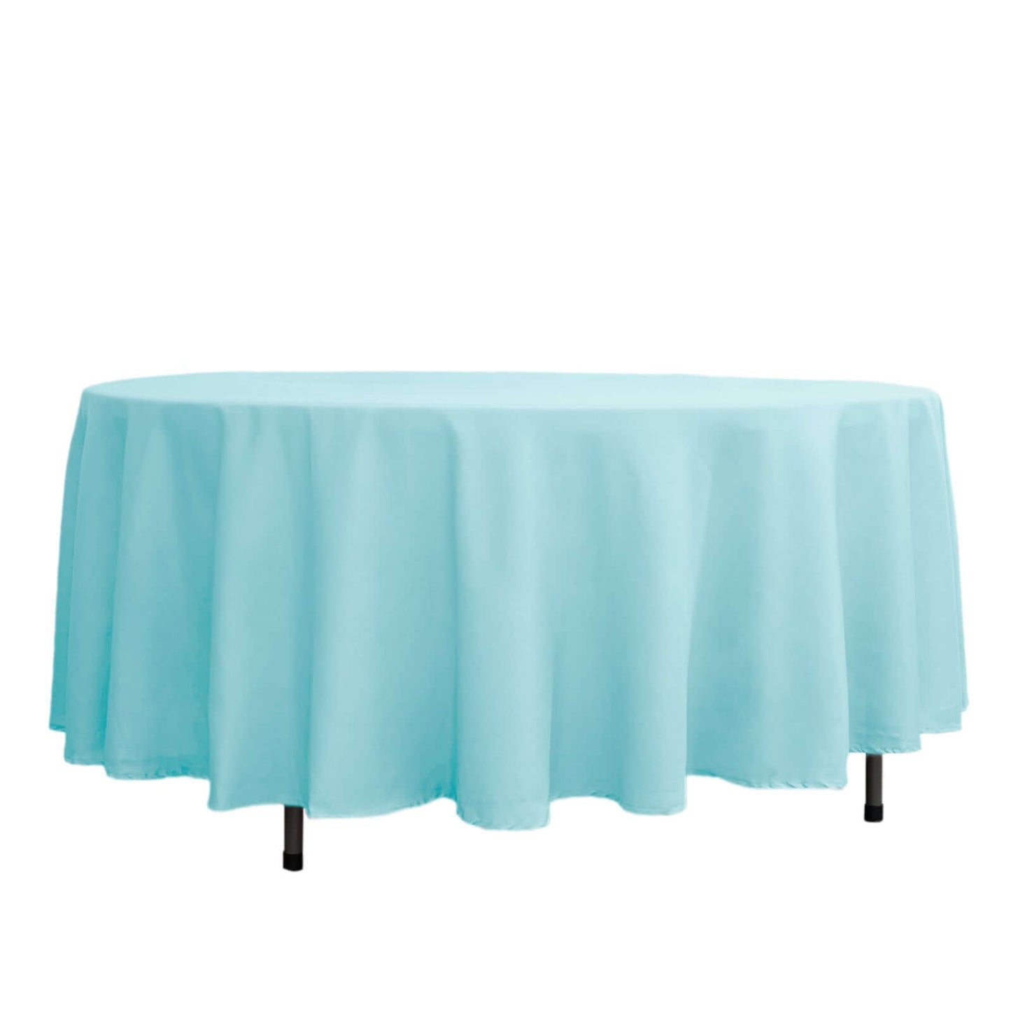 Polyester 108" Round Tablecloth Light Blue - Wrinkle-Resistant Table Cover Pro Linens