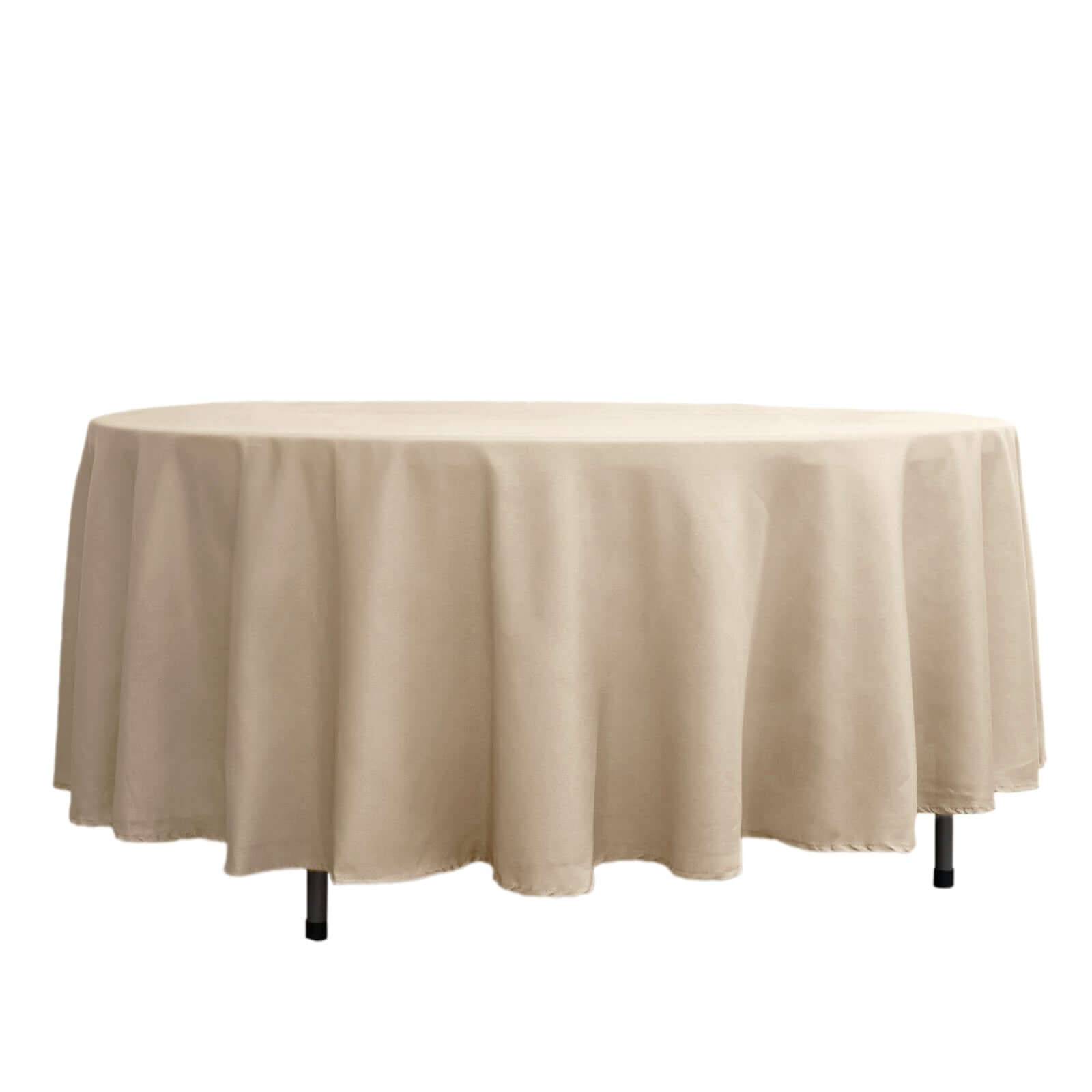 Polyester 108" Round Tablecloth Nude - Wrinkle-Resistant Table Cover Pro Linens