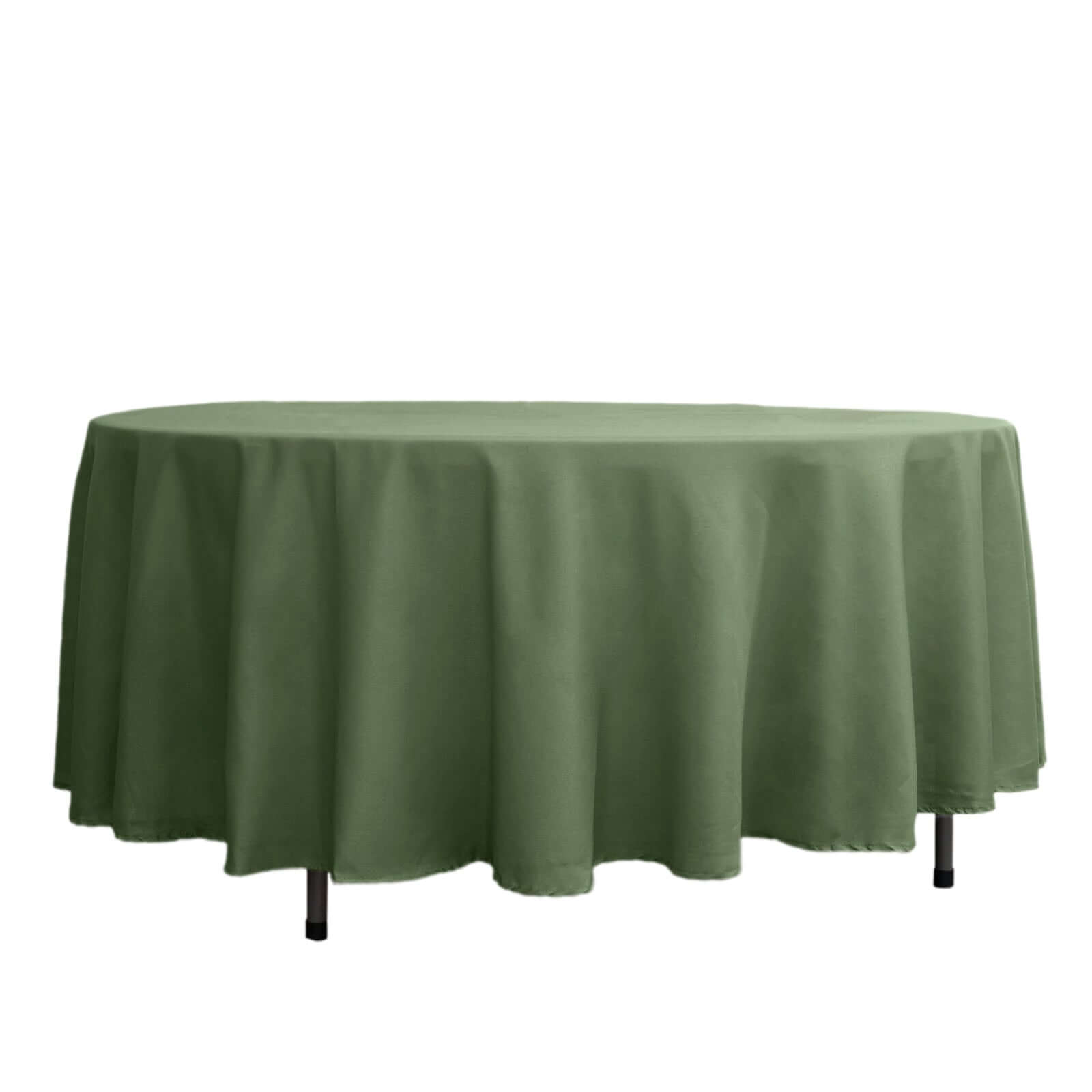 Polyester 108" Round Tablecloth Olive Green - Wrinkle-Resistant Table Cover Pro Linens