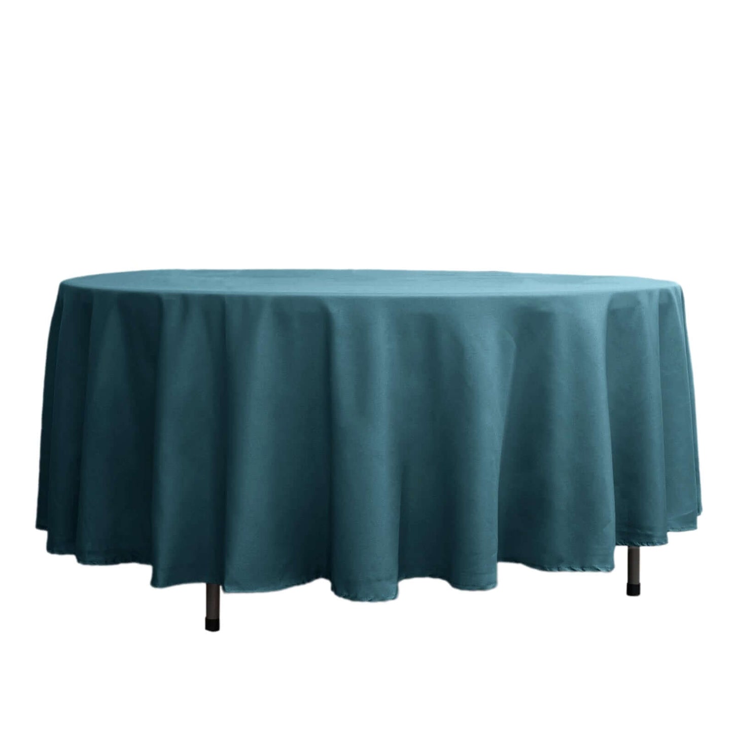 Polyester 108" Round Tablecloth Peacock Teal - Wrinkle-Resistant Table Cover Pro Linens