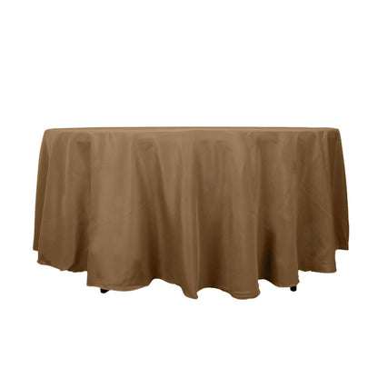 Polyester 108" Round Tablecloth Taupe - Wrinkle-Resistant Table Cover Pro Linens