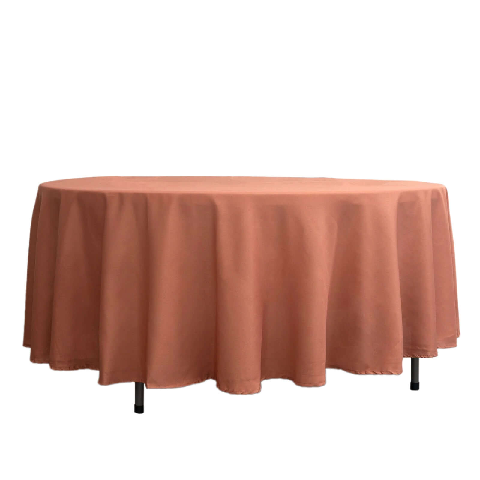 Polyester 108" Round Tablecloth Terracotta (Rust) - Wrinkle-Resistant Table Cover Pro Linens