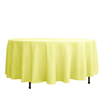 Polyester 108" Round Tablecloth Yellow - Wrinkle-Resistant Table Cover Pro Linens