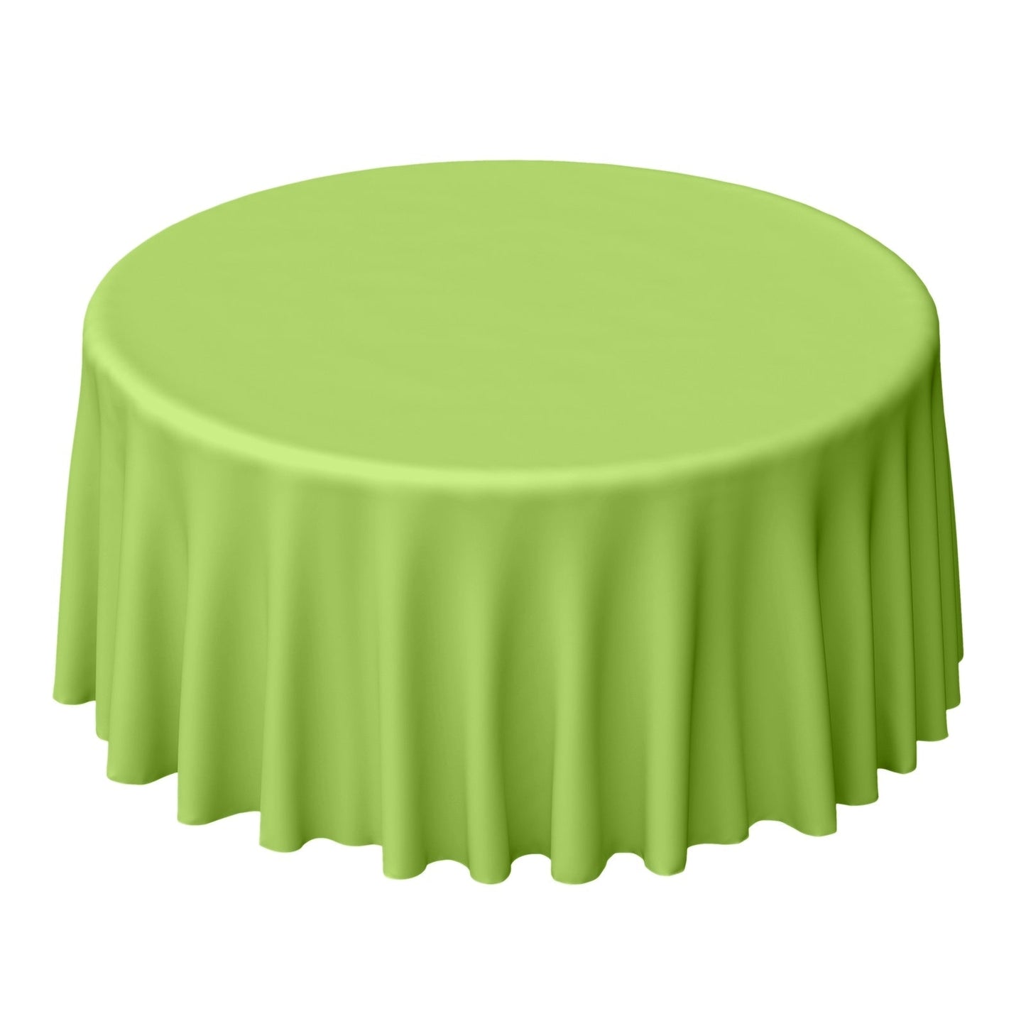 Polyester 120" Round Tablecloth Apple Green - Seamless Wrinkle-Resistant Table Cover Pro Linens