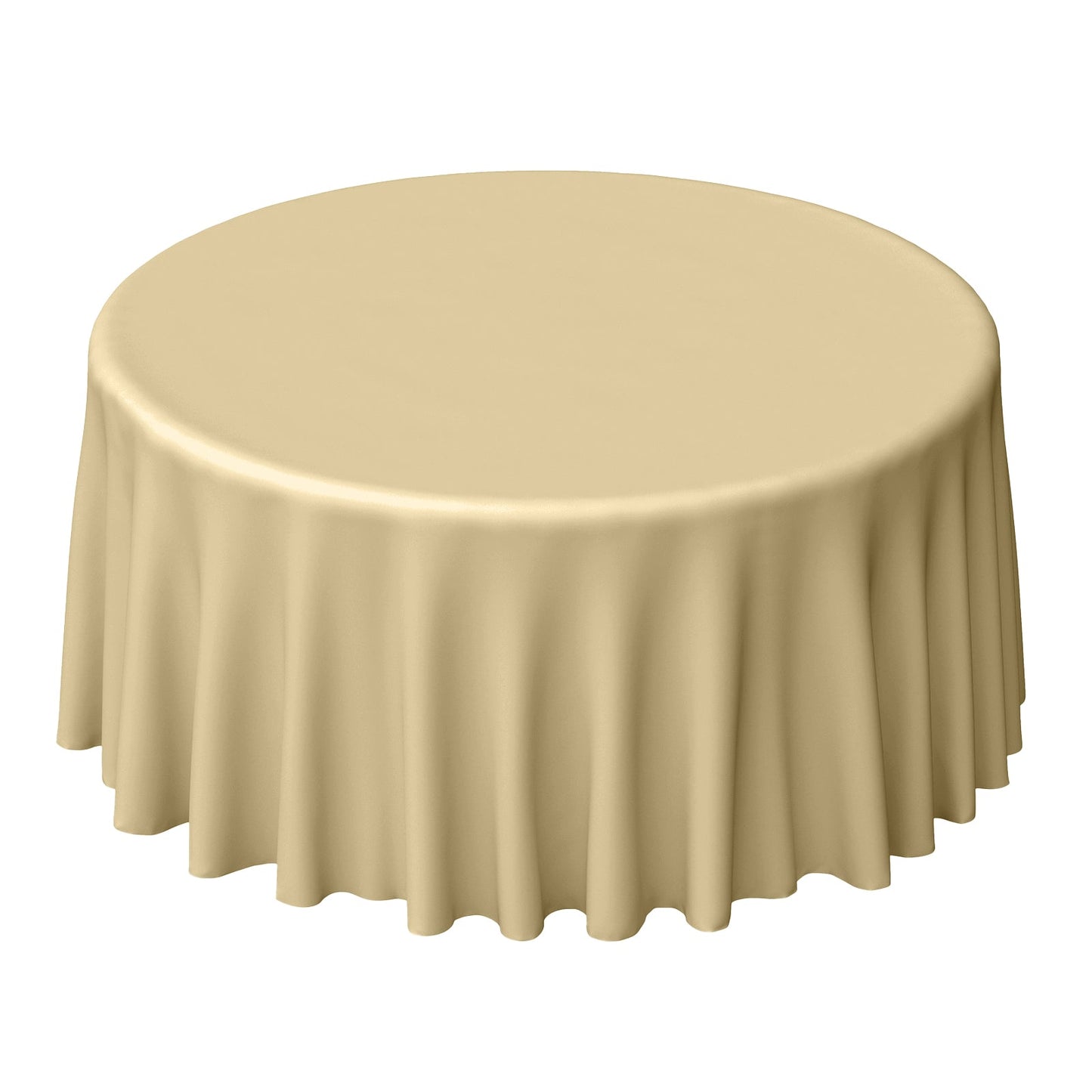 Polyester 120" Round Tablecloth Champagne - Seamless Wrinkle-Resistant Table Cover Pro Linens