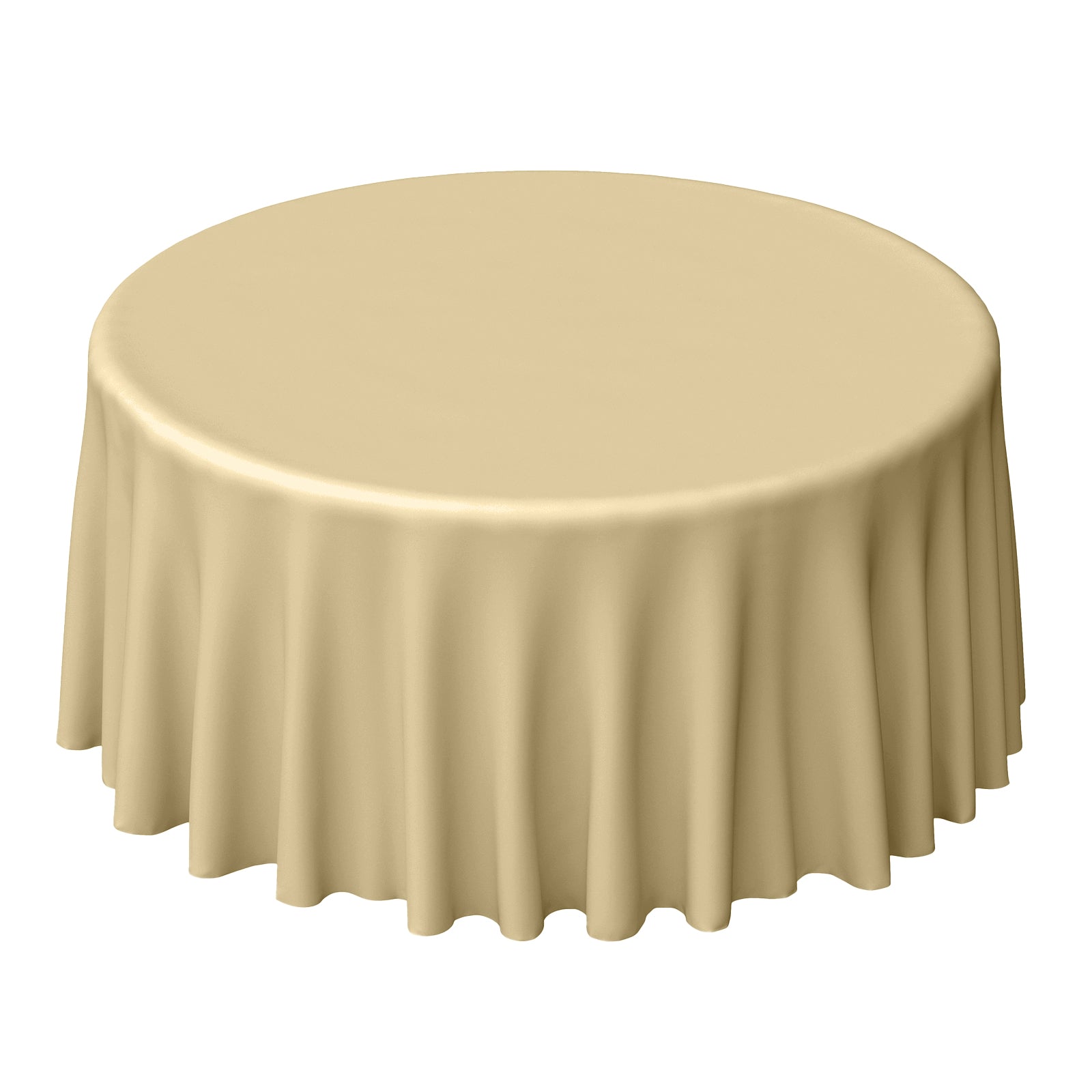 Polyester 120" Round Tablecloth Champagne - Seamless Wrinkle-Resistant Table Cover Pro Linens