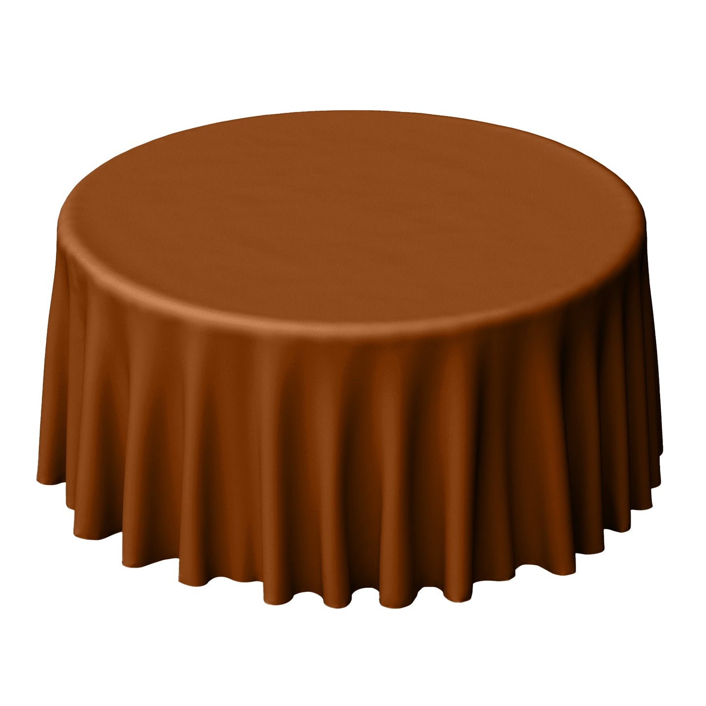 Polyester 120" Round Tablecloth Cinnamon Brown - Seamless Wrinkle-Resistant Table Cover Pro Linens