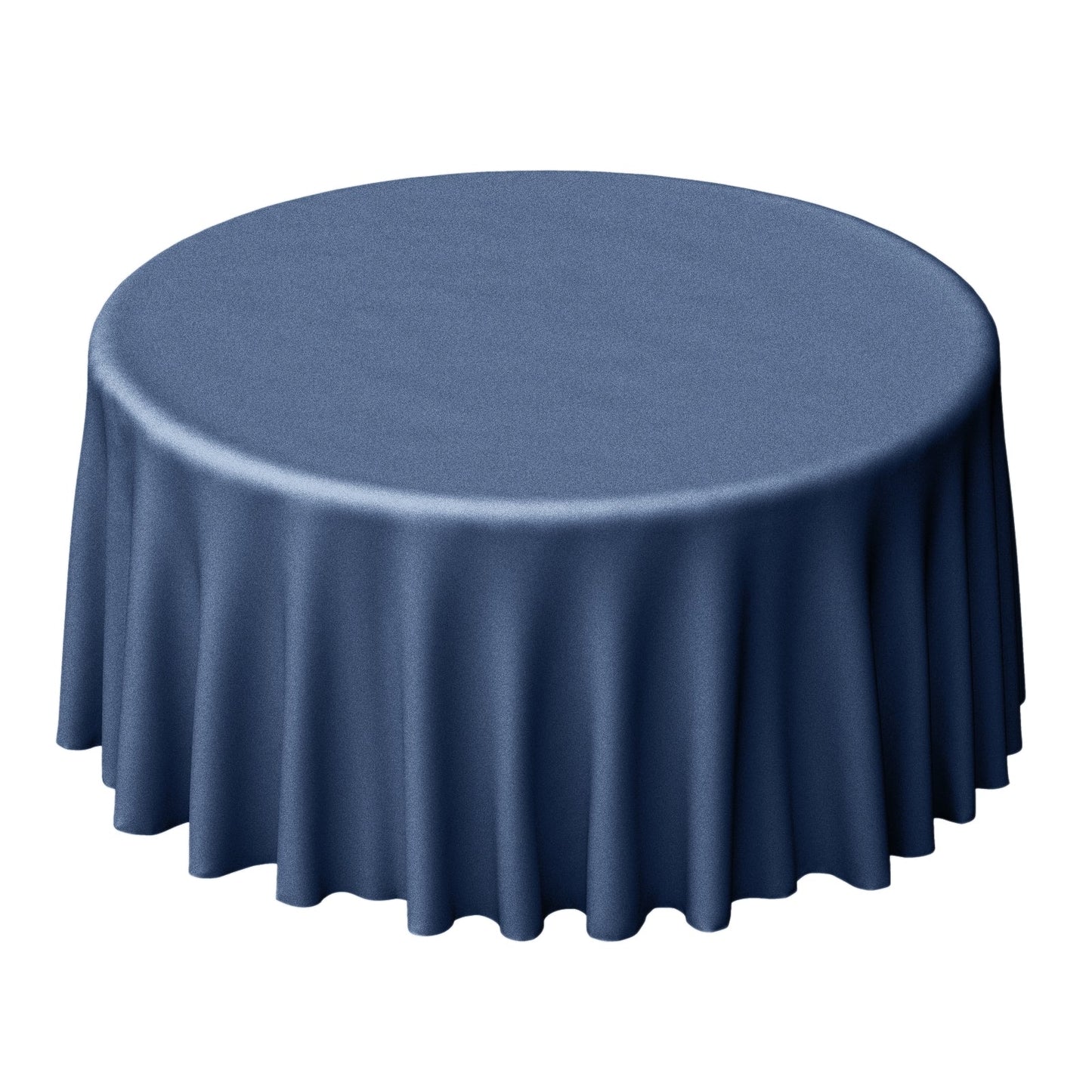 Polyester 120" Round Tablecloth Dark Blue - Seamless Faux Denim Design for Stylish Gatherings Pro Linens