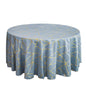 Polyester 120" Round Tablecloth Dusty with Gold Foil Geometric Pattern Wrinkle-Resistant Seamless Table Cover Pro Linens