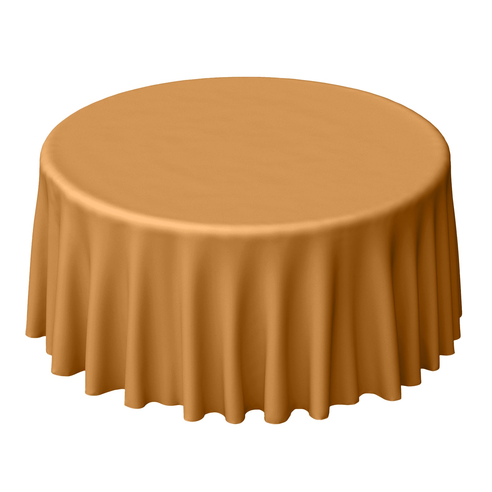 Polyester 120" Round Tablecloth Gold - Seamless Wrinkle-Resistant Design for Weddings Pro Linens