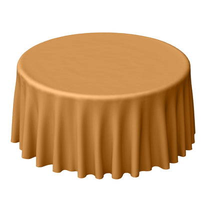 Polyester 120" Round Tablecloth Gold - Seamless Wrinkle-Resistant Design for Weddings Pro Linens