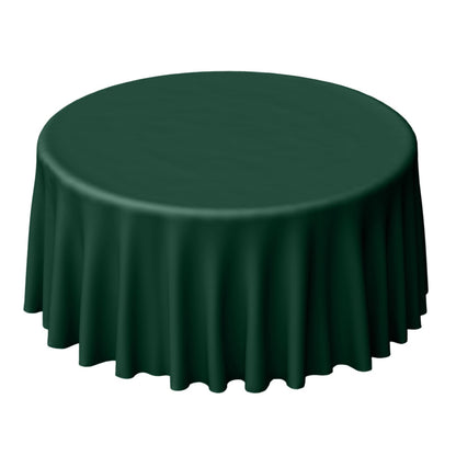 Polyester 120" Round Tablecloth Hunter Emerald Green - Seamless Wrinkle-Resistant Table Cover Pro Linens