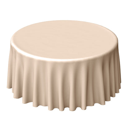 Polyester 120" Round Tablecloth Nude - Seamless Wrinkle-Resistant Table Cover Pro Linens