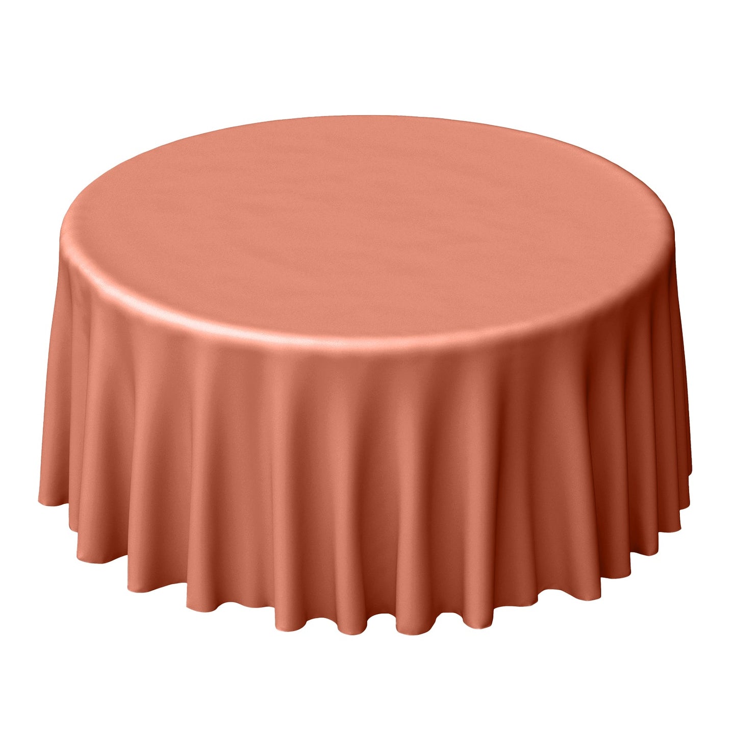 Polyester 120" Round Tablecloth Terracotta (Rust) - Seamless Wrinkle-Resistant Table Cover Pro Linens