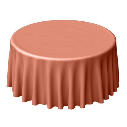 Polyester 120" Round Tablecloth Terracotta (Rust) - Seamless Wrinkle-Resistant Table Cover Pro Linens