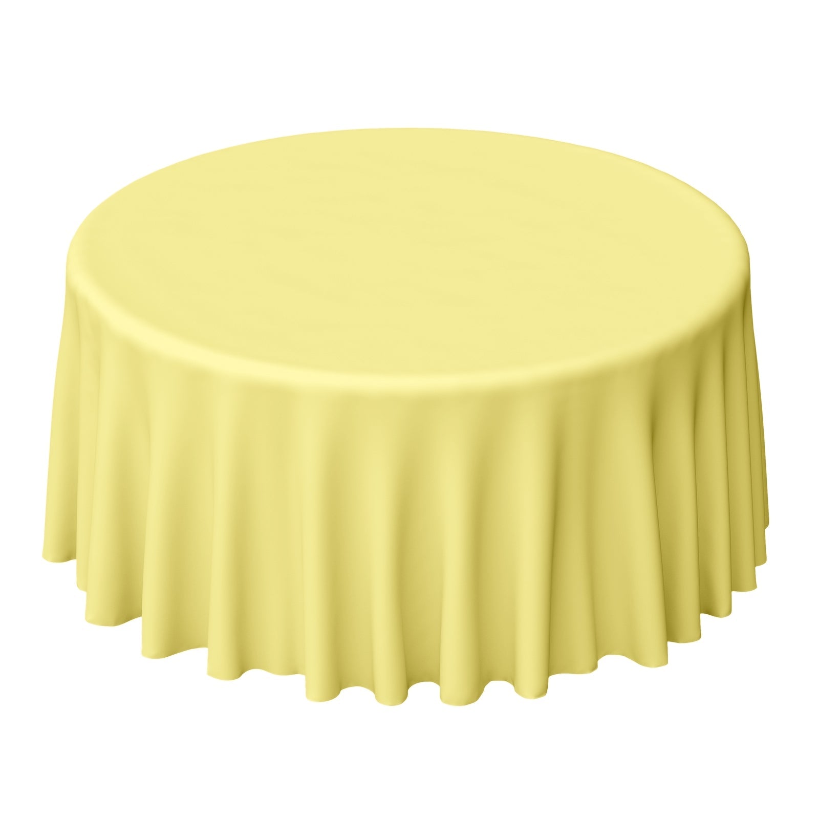 Polyester 120" Round Tablecloth Yellow - Seamless Wrinkle-Resistant Table Cover Pro Linens