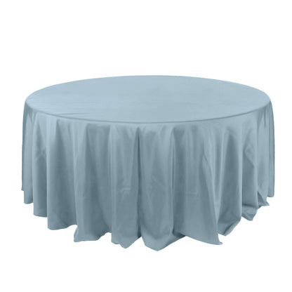 Polyester 132" Round Tablecloth Dusty Blue - Seamless Chic Table Cover Pro Linens