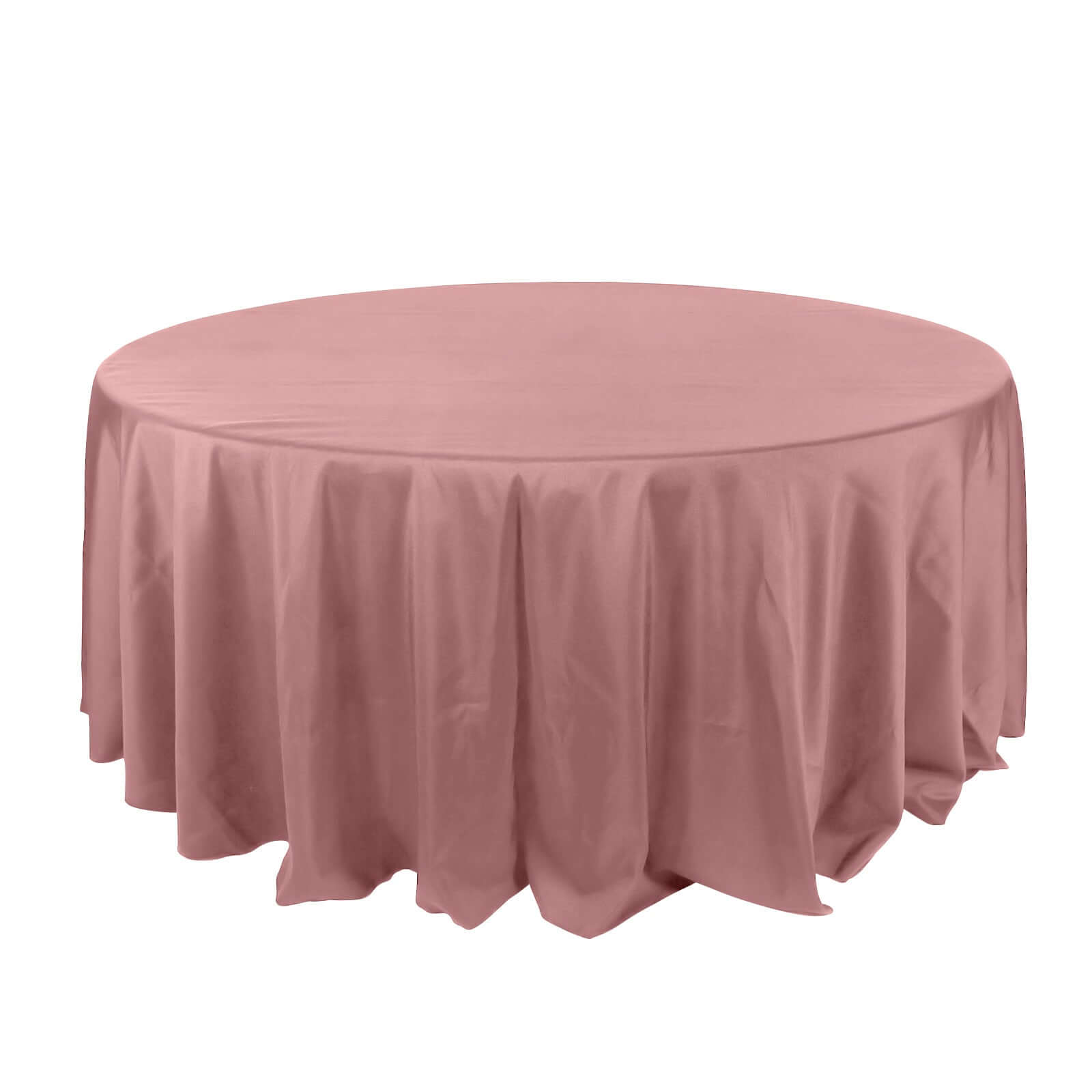 Polyester 132" Round Tablecloth Dusty Rose - Seamless Chic Table Cover Pro Linens