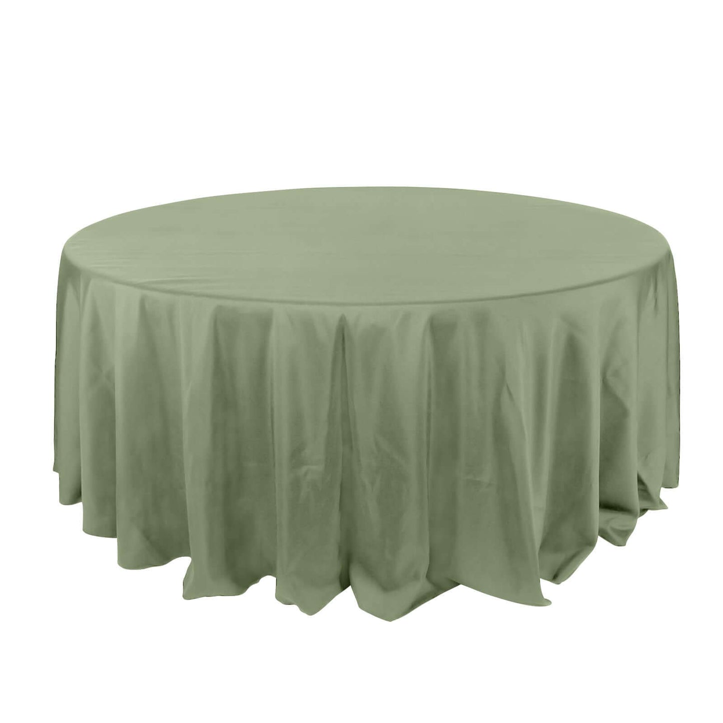 Polyester 132" Round Tablecloth Dusty Sage Green - Seamless Chic Table Cover Pro Linens