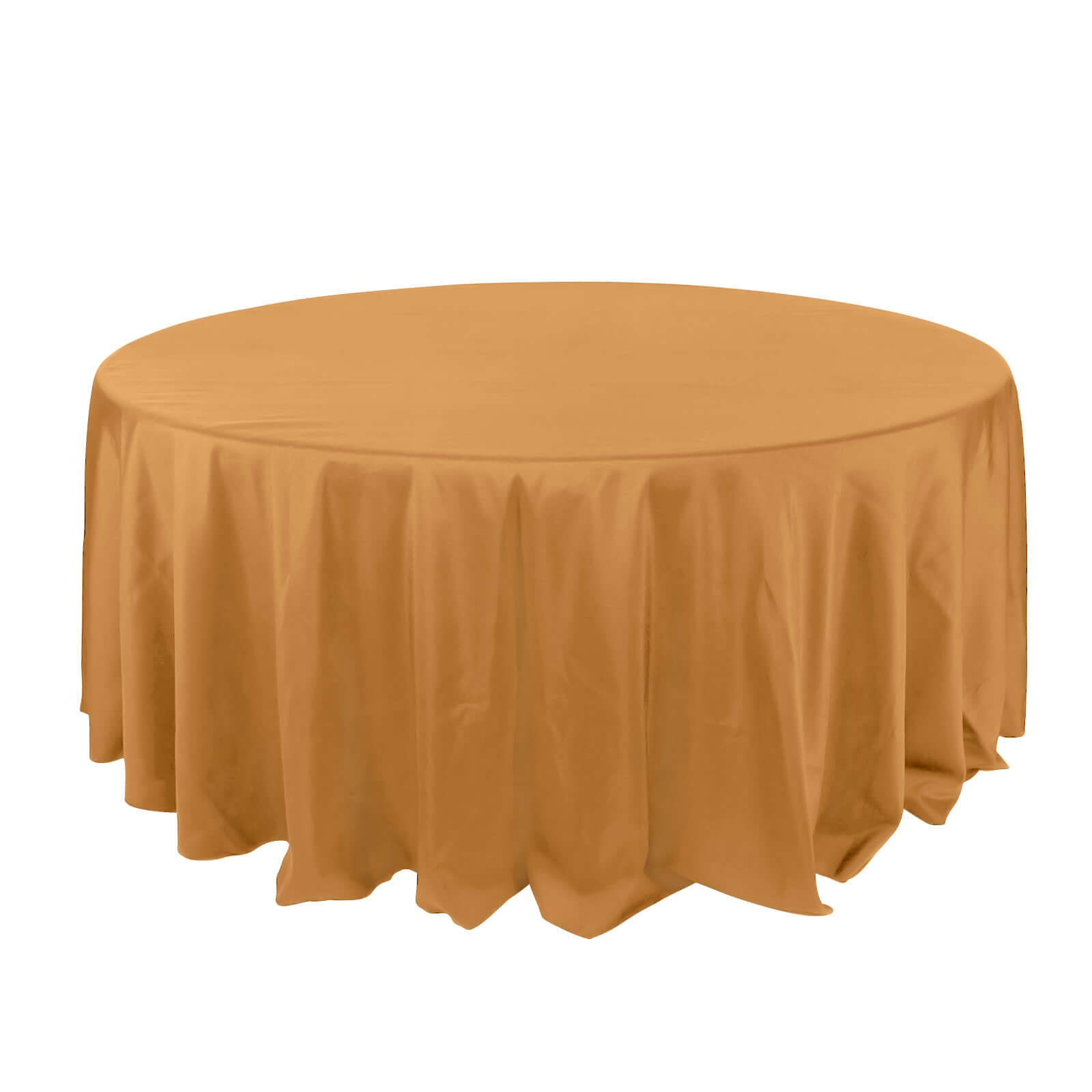 Polyester 132" Round Tablecloth Gold - Seamless Chic Design for Grand Celebrations Pro Linens