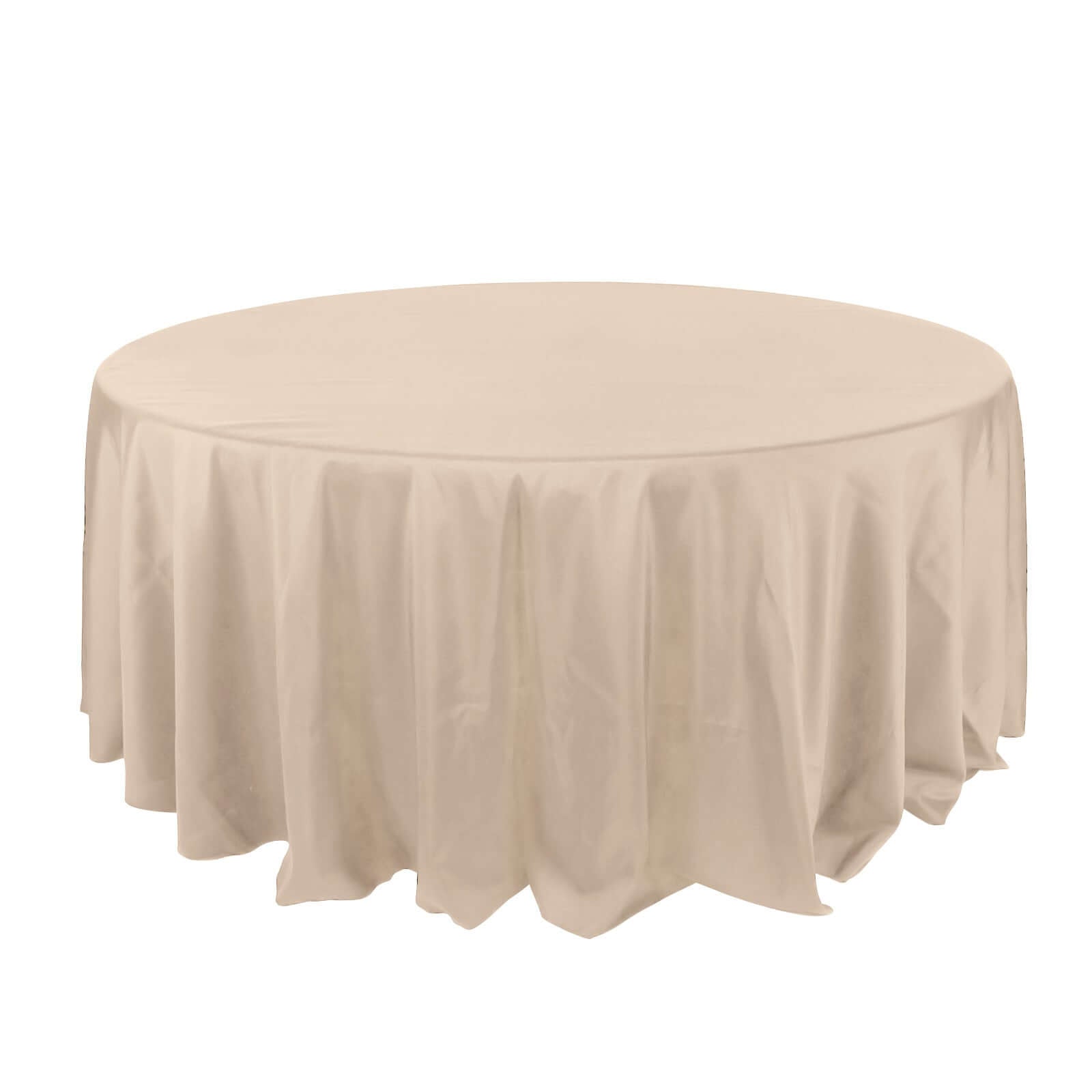 Polyester 132" Round Tablecloth Nude - Seamless Chic Table Cover Pro Linens