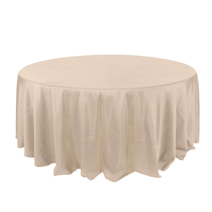 Polyester 132" Round Tablecloth Nude - Seamless Chic Table Cover Pro Linens