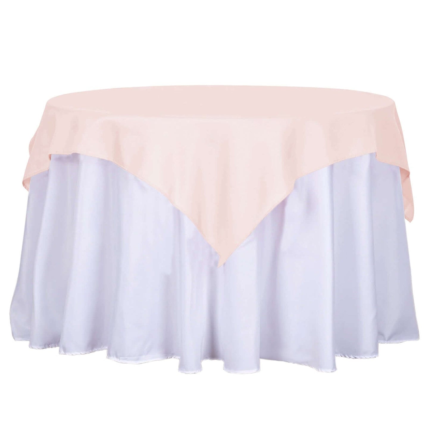 Polyester 54"x54" Table Overlay Square Tablecloth Blush - Wrinkle-Resistant & Durable Table Cover Pro Linens