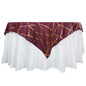 Polyester 54"x54" Table Overlay Square Tablecloth Burgundy with Gold Foil Geometric Pattern - Wrinkle-Resistant & Durable Table Topper Pro Linens