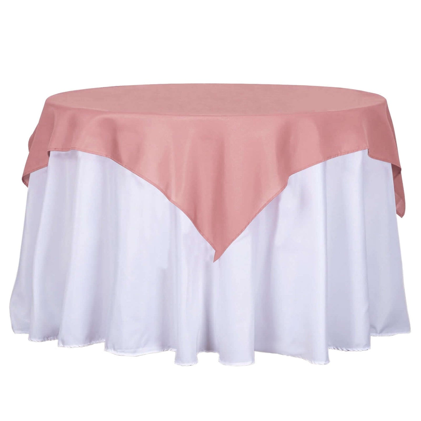 Polyester 54"x54" Table Overlay Square Tablecloth Dusty Rose - Wrinkle-Resistant & Durable Table Cover Pro Linens